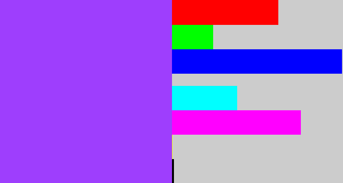 Hex color #9e3efd - electric purple