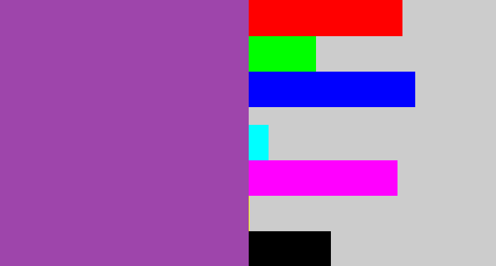 Hex color #9e45ab - medium purple