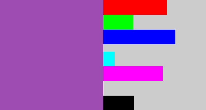 Hex color #9e4bb2 - purply