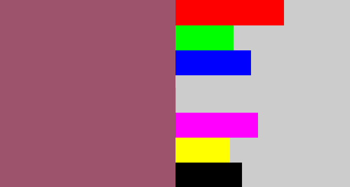 Hex color #9e536d - light plum