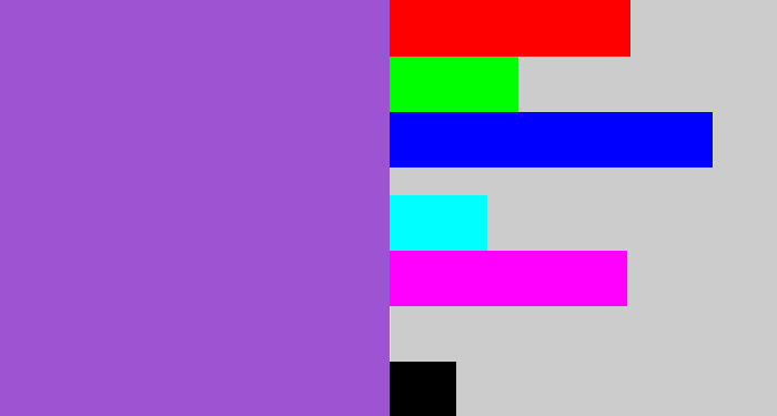 Hex color #9e53d3 - lightish purple