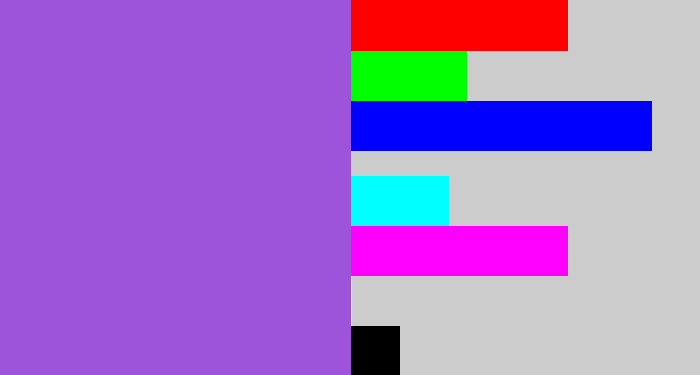 Hex color #9e53db - lightish purple