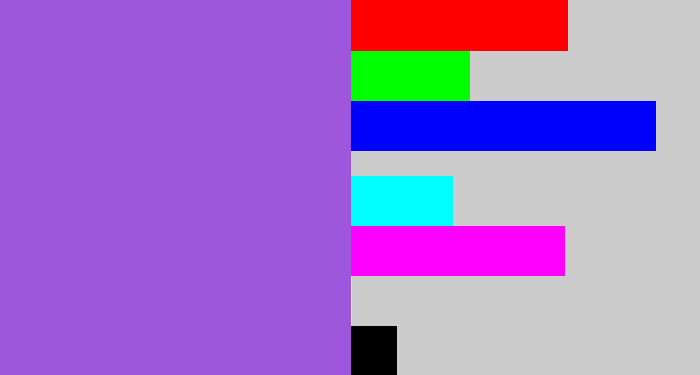 Hex color #9e56dd - lightish purple
