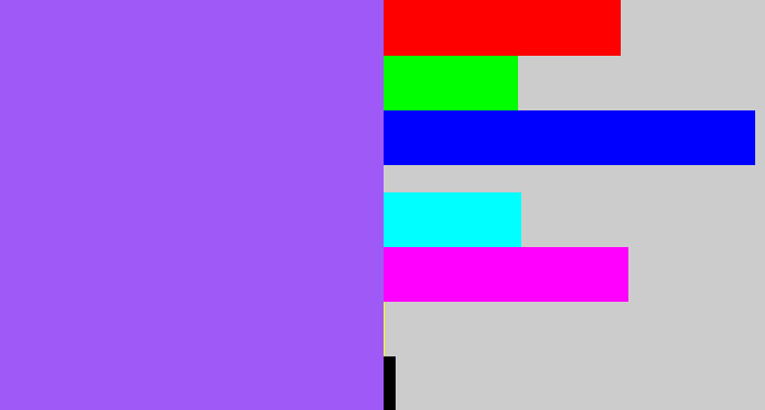 Hex color #9e59f7 - lighter purple