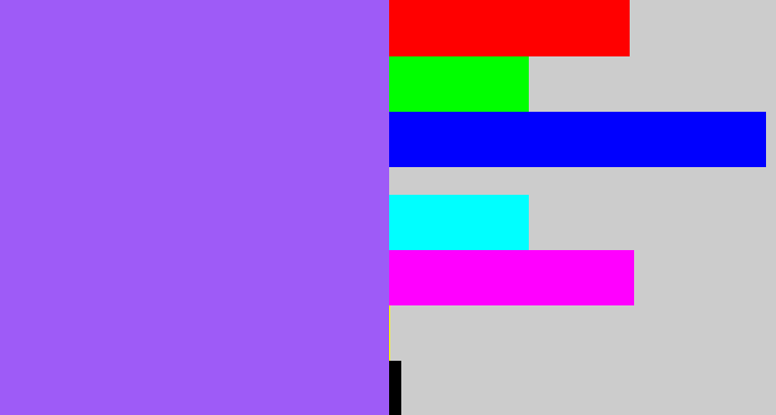 Hex color #9e5bf7 - lighter purple