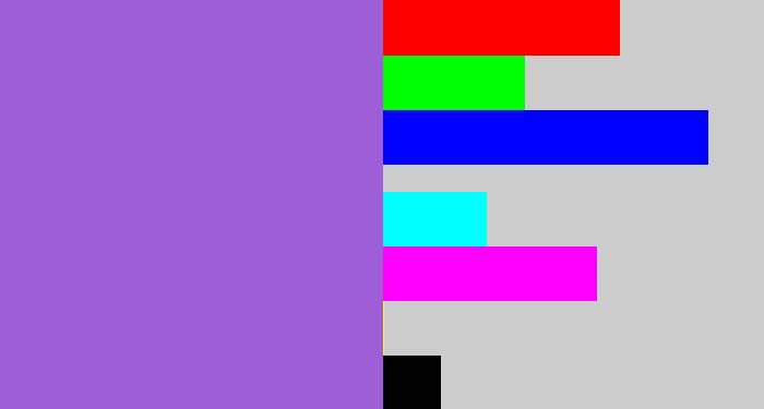 Hex color #9e5ed8 - lightish purple