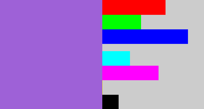 Hex color #9e61d7 - lightish purple