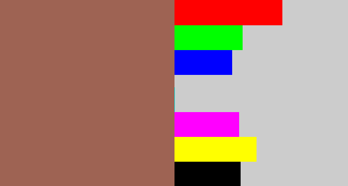 Hex color #9e6353 - brownish