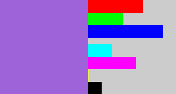Hex color #9e63d8 - lightish purple