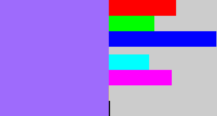 Hex color #9e6bfc - lighter purple
