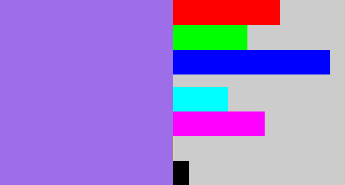 Hex color #9e6ee9 - lighter purple