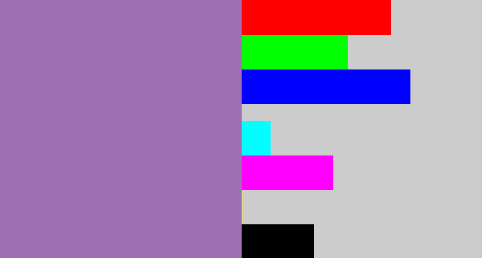 Hex color #9e6fb3 - soft purple