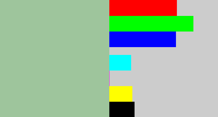Hex color #9ec59c - greenish grey