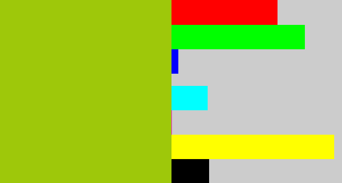 Hex color #9ec80a - slime green