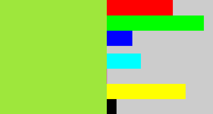 Hex color #9ee73c - kiwi