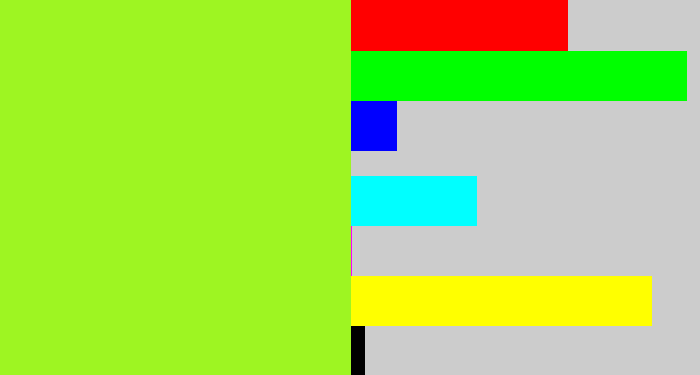 Hex color #9ef522 - lime