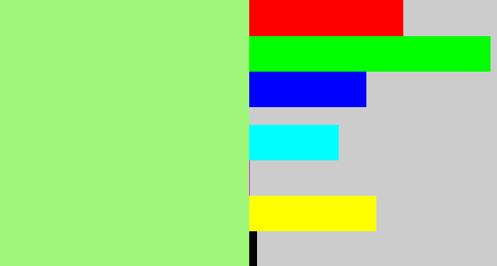 Hex color #9ef779 - light green