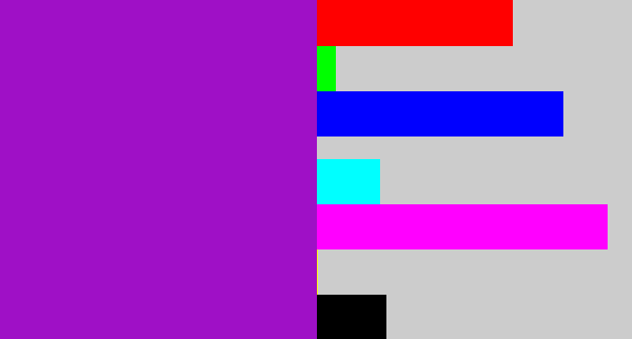 Hex color #9f10c6 - barney