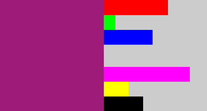 Hex color #9f1b79 - warm purple
