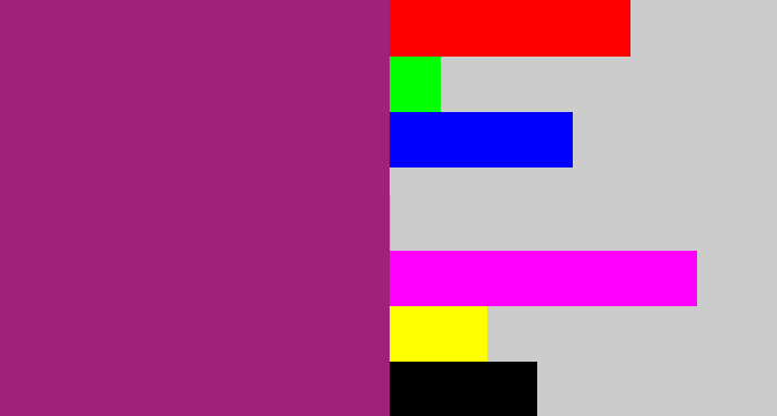 Hex color #9f2178 - warm purple