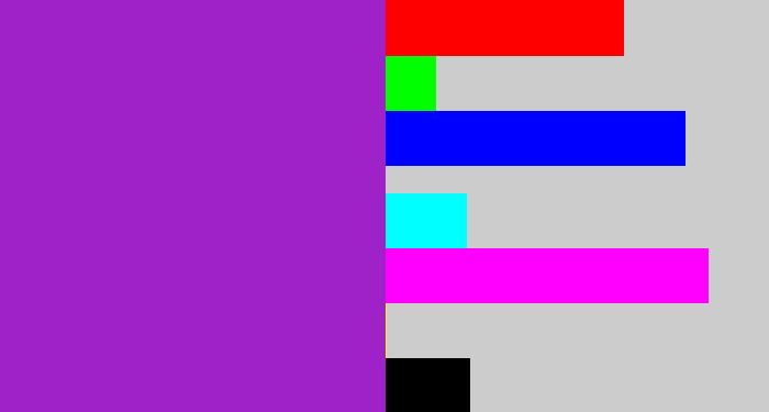 Hex color #9f21c8 - barney
