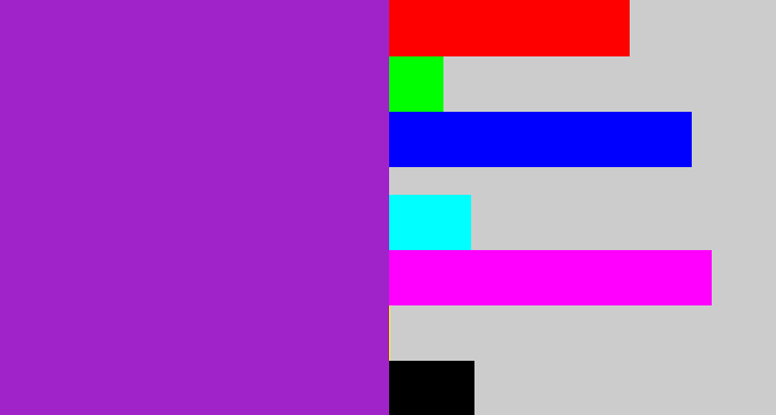Hex color #9f23c8 - barney