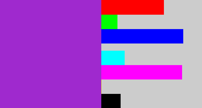 Hex color #9f29ce - barney