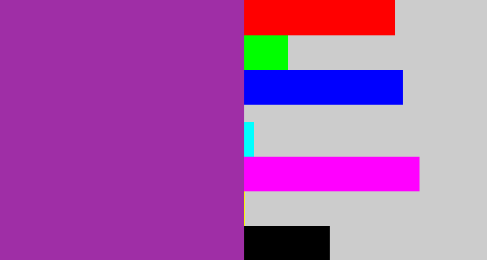Hex color #9f2ea6 - medium purple