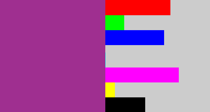 Hex color #9f2f90 - warm purple