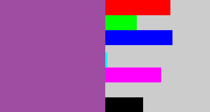 Hex color #9f4ca3 - medium purple