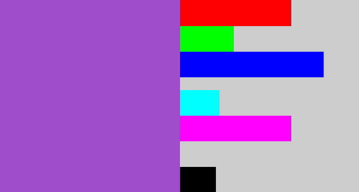 Hex color #9f4dcb - amethyst