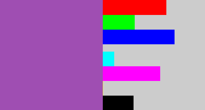 Hex color #9f4eb2 - purply
