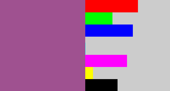 Hex color #9f5190 - purpleish