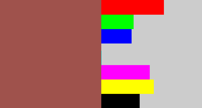 Hex color #9f524c - light maroon
