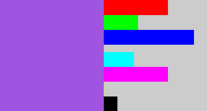 Hex color #9f55df - lightish purple