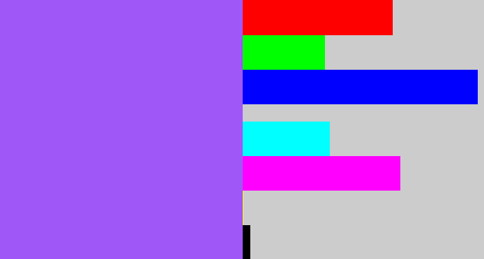 Hex color #9f57f8 - lighter purple