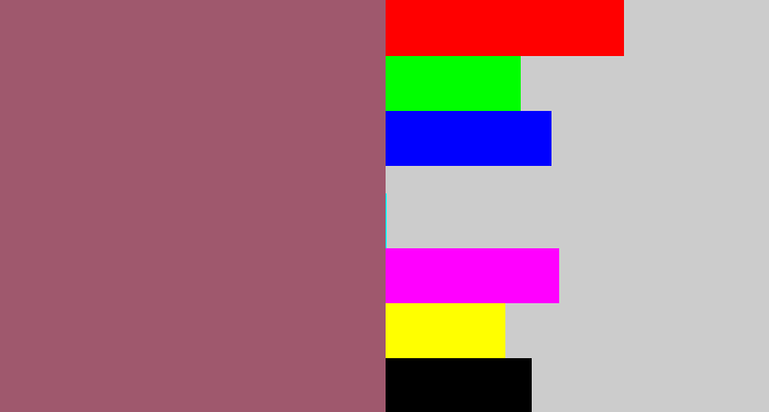 Hex color #9f586d - light plum