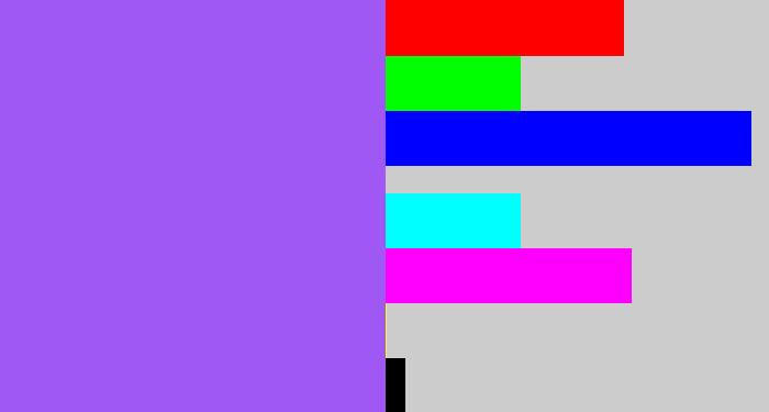 Hex color #9f58f3 - lighter purple
