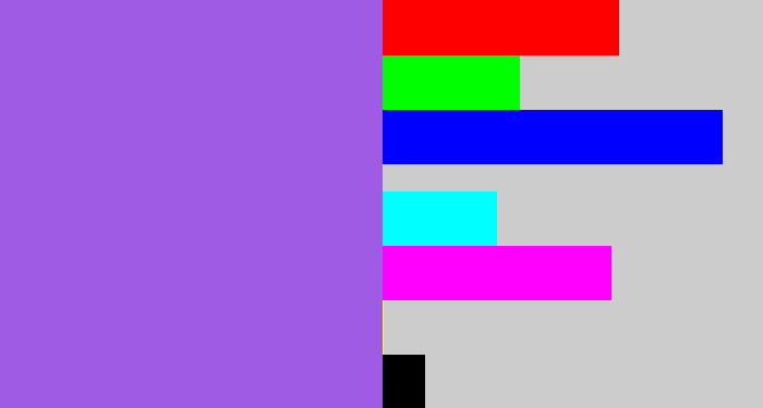 Hex color #9f5be3 - lightish purple