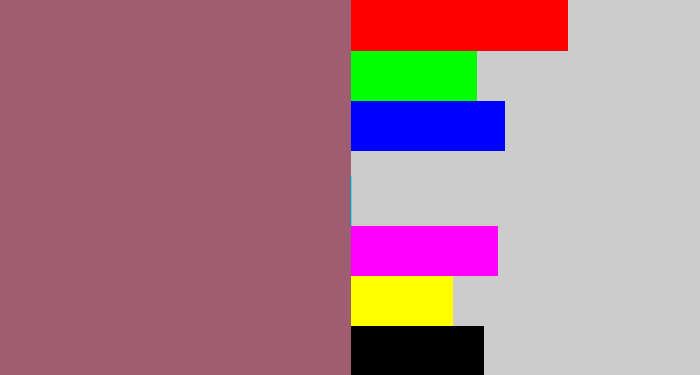 Hex color #9f5d71 - light plum