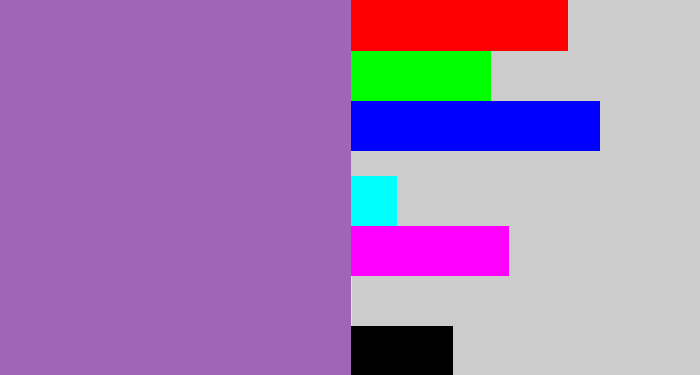 Hex color #9f65b6 - soft purple