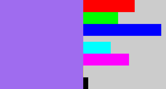 Hex color #9f6cef - lighter purple