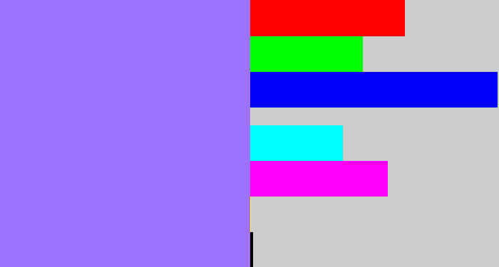 Hex color #9f72fd - light urple