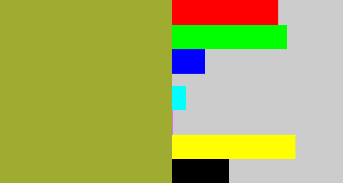 Hex color #9fac31 - sick green