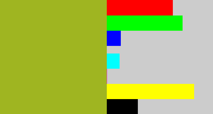 Hex color #9fb521 - pea