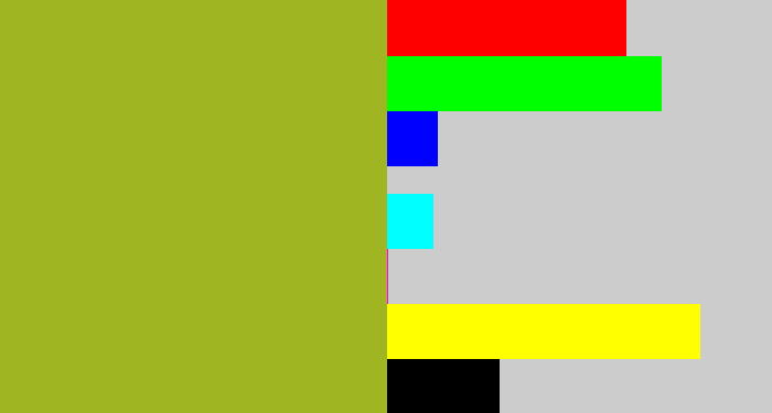 Hex color #9fb522 - sick green