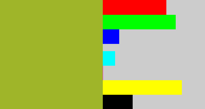 Hex color #9fb529 - sick green