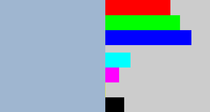 Hex color #9fb6d0 - light grey blue