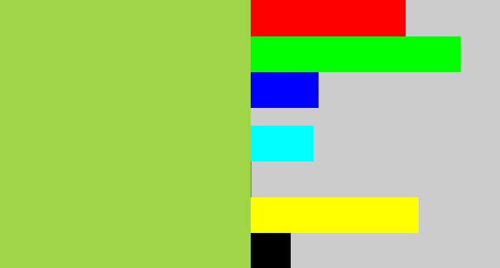 Hex color #9fd546 - kiwi green