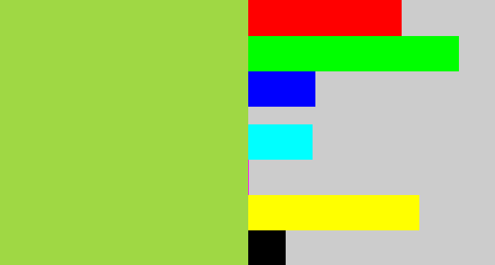 Hex color #9fd844 - kiwi green